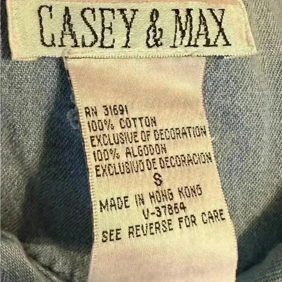 Casey And Max Denim Embroidered Vest Size S Women’s Boho Vintage Hippie Cottage - Picture 6 of 9